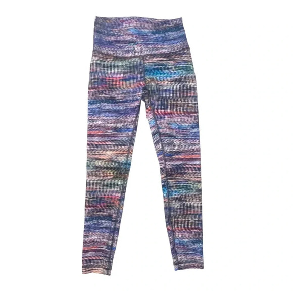 Lululemon Multicolor Leggings Drawstring Waist Gym Yoga Running Workout Size 6 - Picture 1 of 8